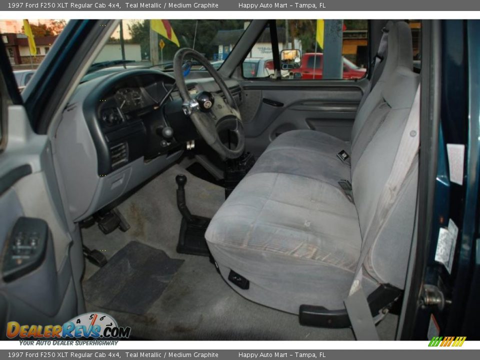 1997 Ford F250 XLT Regular Cab 4x4 Teal Metallic / Medium Graphite Photo #19
