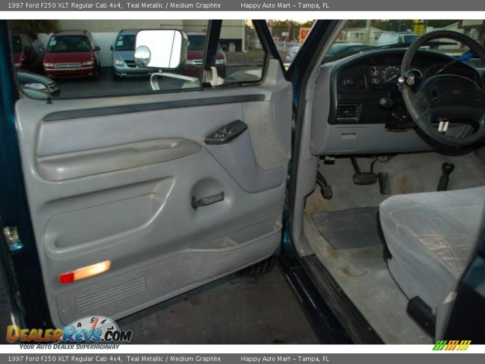 1997 Ford F250 XLT Regular Cab 4x4 Teal Metallic / Medium Graphite Photo #23