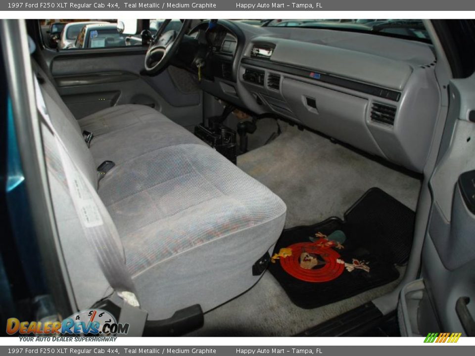 1997 Ford F250 XLT Regular Cab 4x4 Teal Metallic / Medium Graphite Photo #25