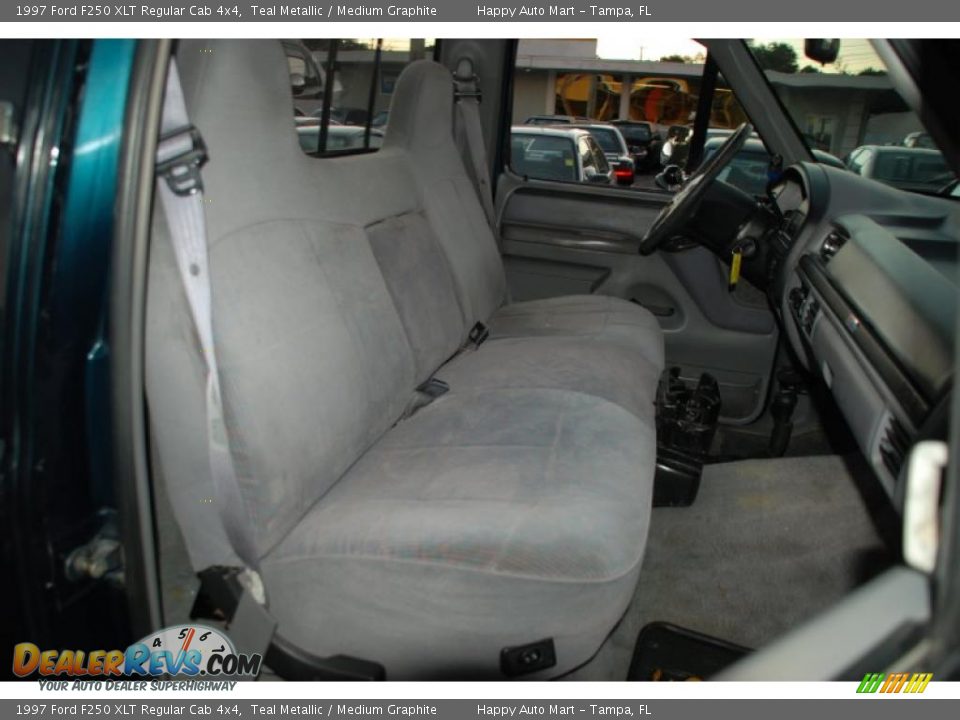 1997 Ford F250 XLT Regular Cab 4x4 Teal Metallic / Medium Graphite Photo #26
