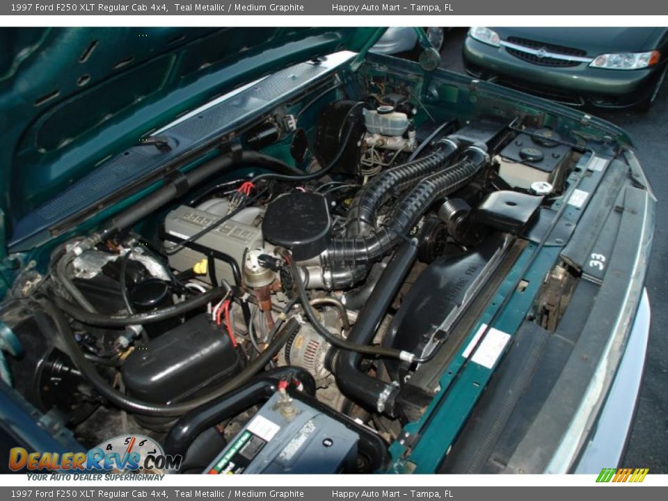 1997 Ford F250 XLT Regular Cab 4x4 Teal Metallic / Medium Graphite Photo #27