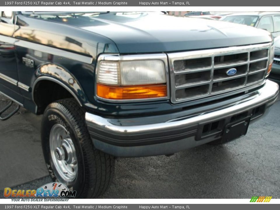 1997 Ford F250 XLT Regular Cab 4x4 Teal Metallic / Medium Graphite Photo #28