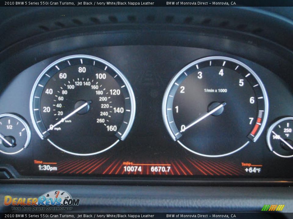 2010 BMW 5 Series 550i Gran Turismo Gauges Photo #19