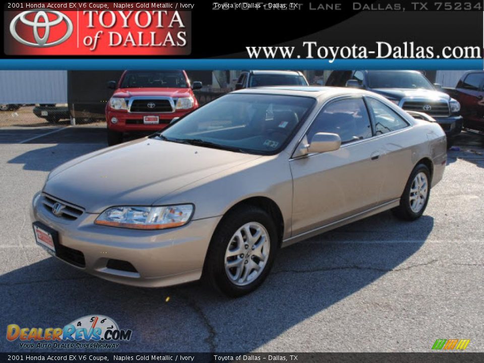 2001 Honda Accord EX V6 Coupe Naples Gold Metallic / Ivory Photo #1
