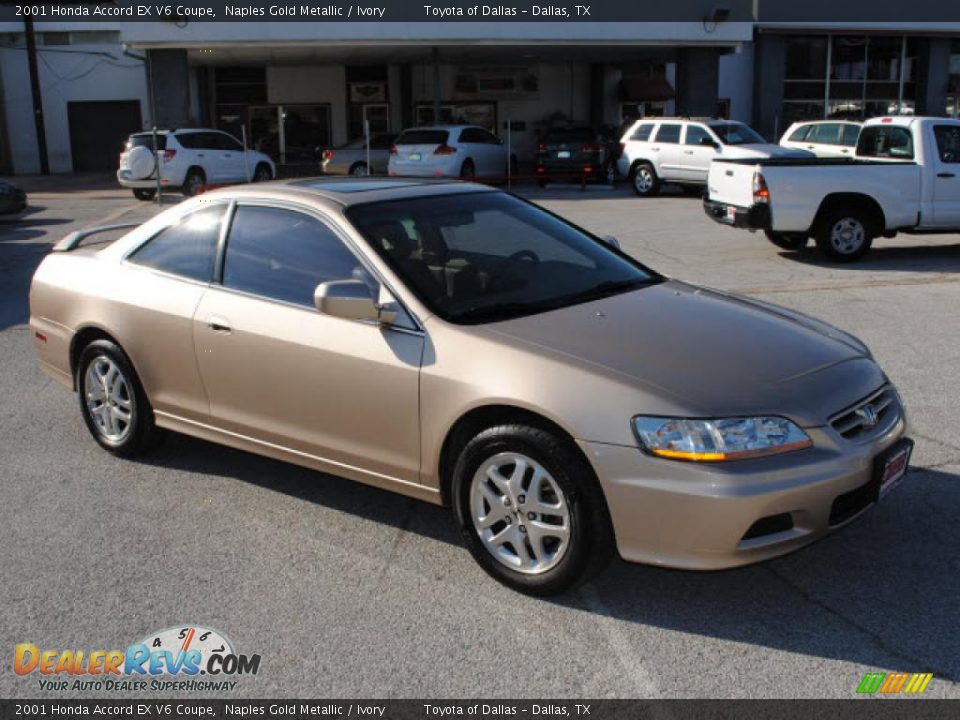 2001 Honda Accord EX V6 Coupe Naples Gold Metallic / Ivory Photo #6