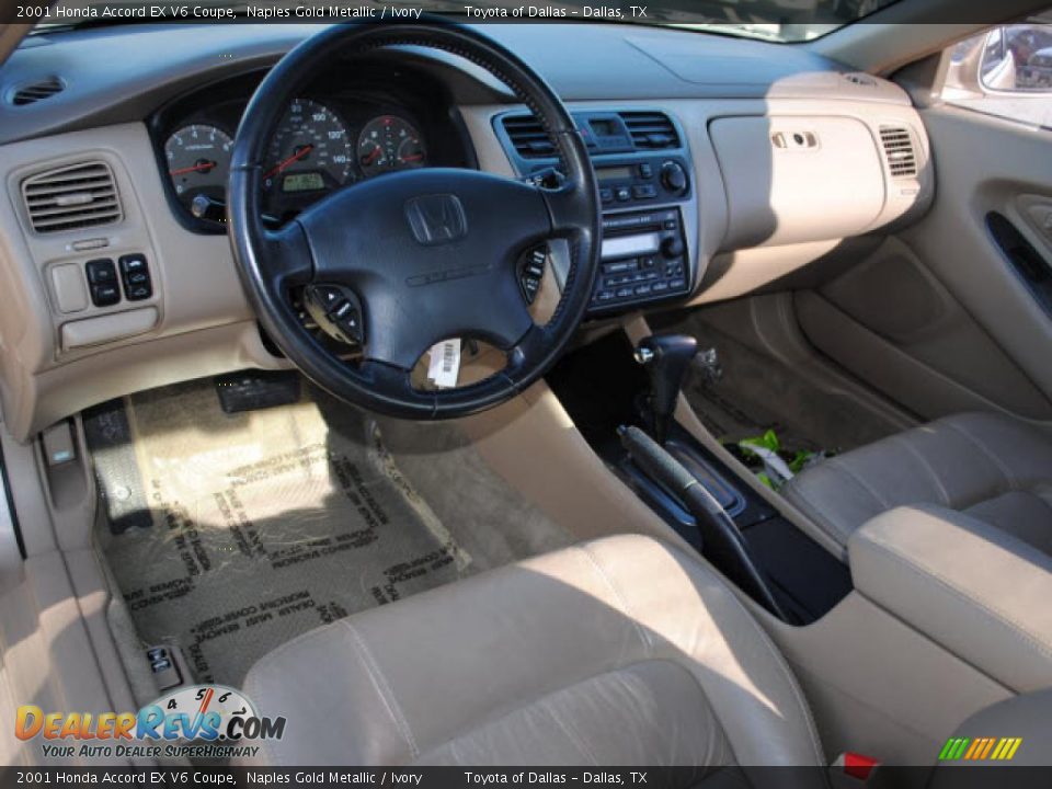2001 Honda Accord EX V6 Coupe Naples Gold Metallic / Ivory Photo #9
