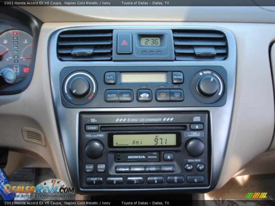2001 Honda Accord EX V6 Coupe Naples Gold Metallic / Ivory Photo #12