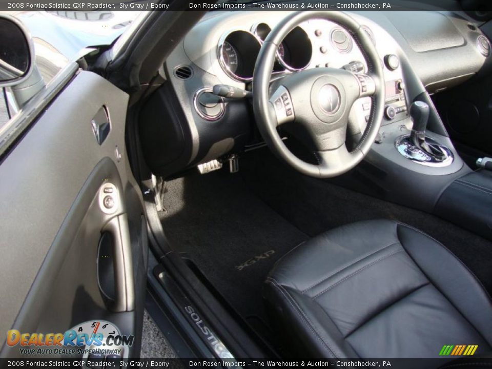 Ebony Interior - 2008 Pontiac Solstice GXP Roadster Photo #13