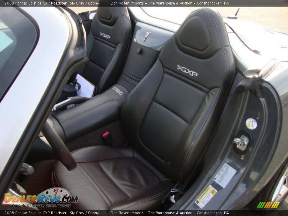 Ebony Interior - 2008 Pontiac Solstice GXP Roadster Photo #17