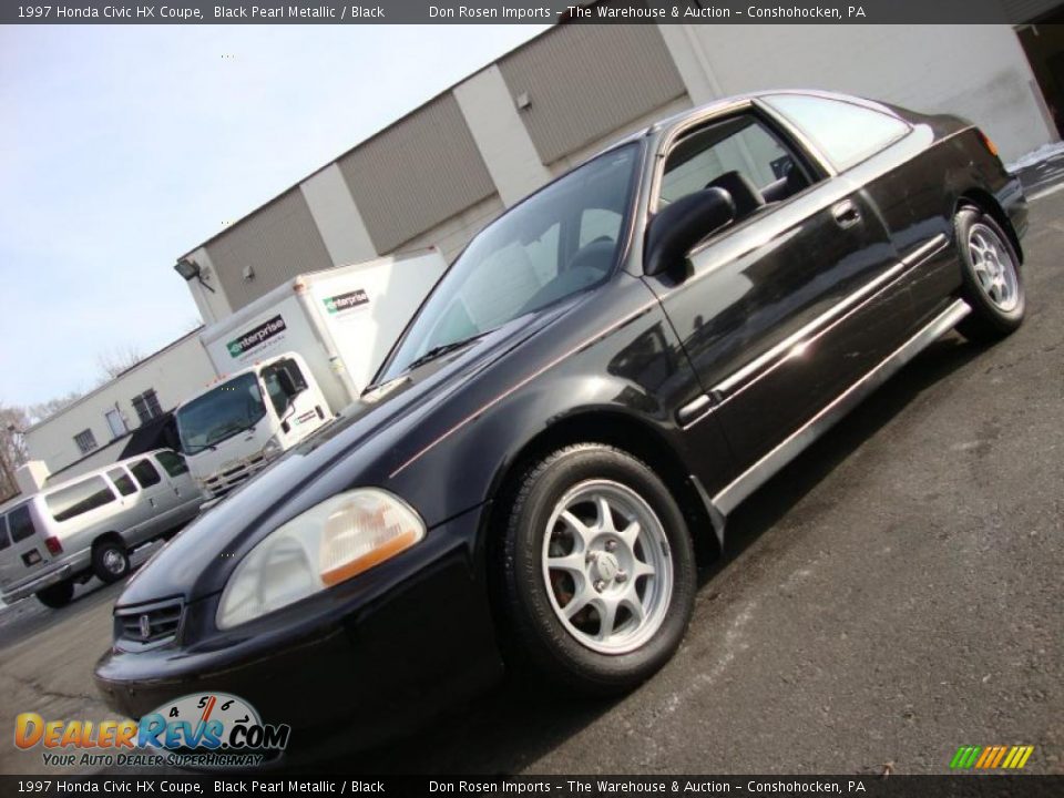 1997 Honda Civic HX Coupe Black Pearl Metallic / Black Photo #1