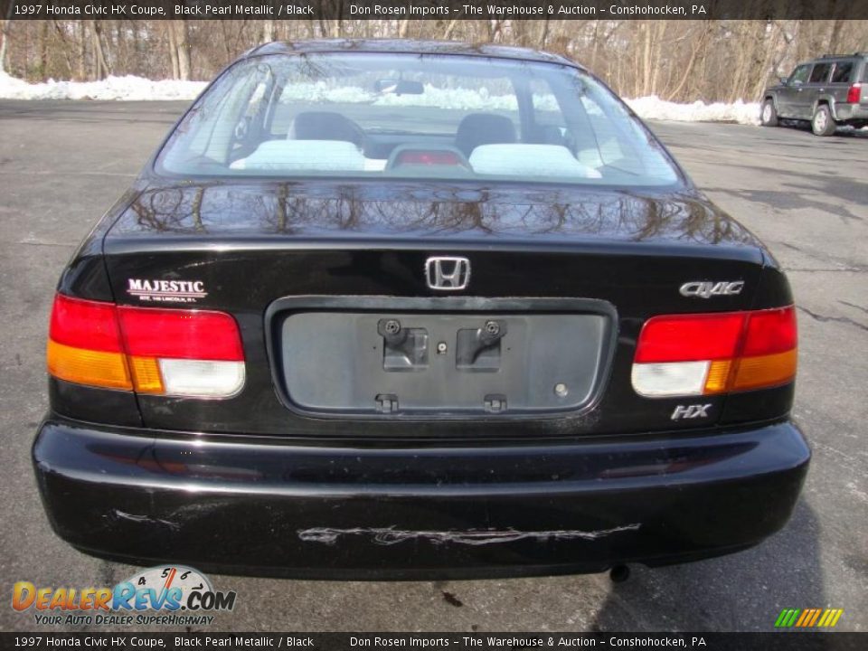 1997 Honda Civic HX Coupe Black Pearl Metallic / Black Photo #9