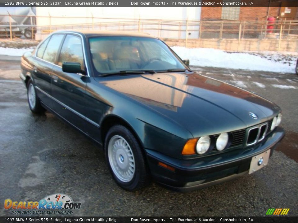 1993 BMW 5 Series 525i Sedan Laguna Green Metallic / Beige Photo #4
