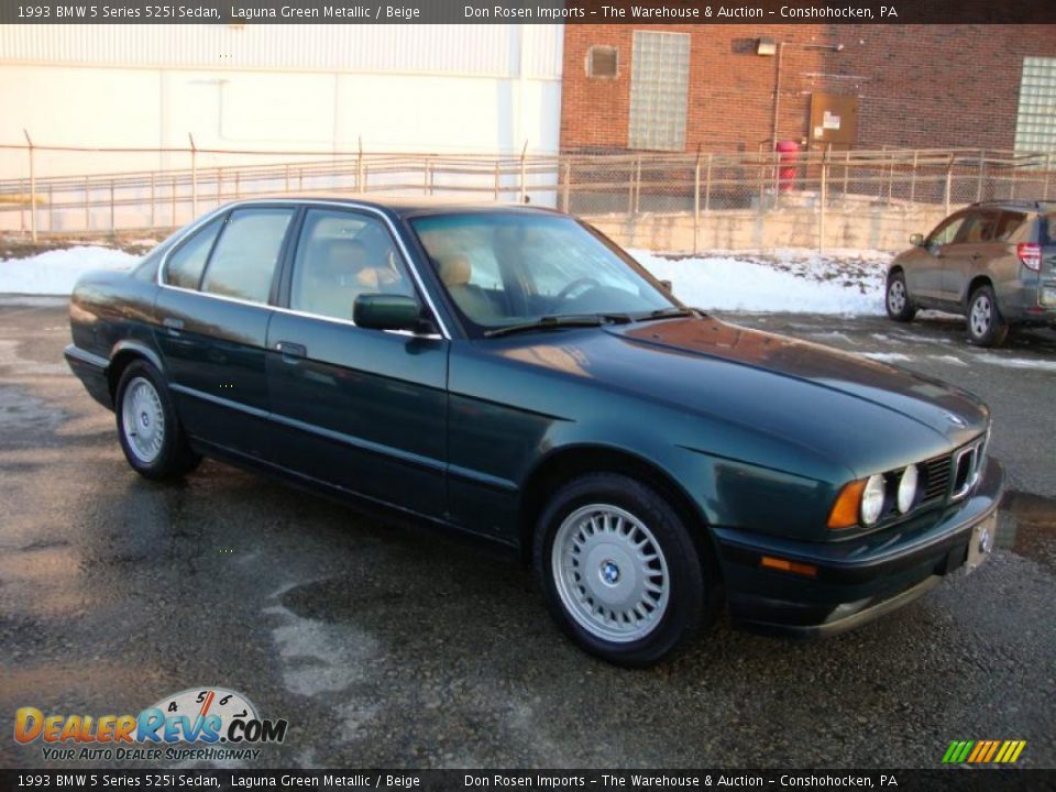 1993 BMW 5 Series 525i Sedan Laguna Green Metallic / Beige Photo #6