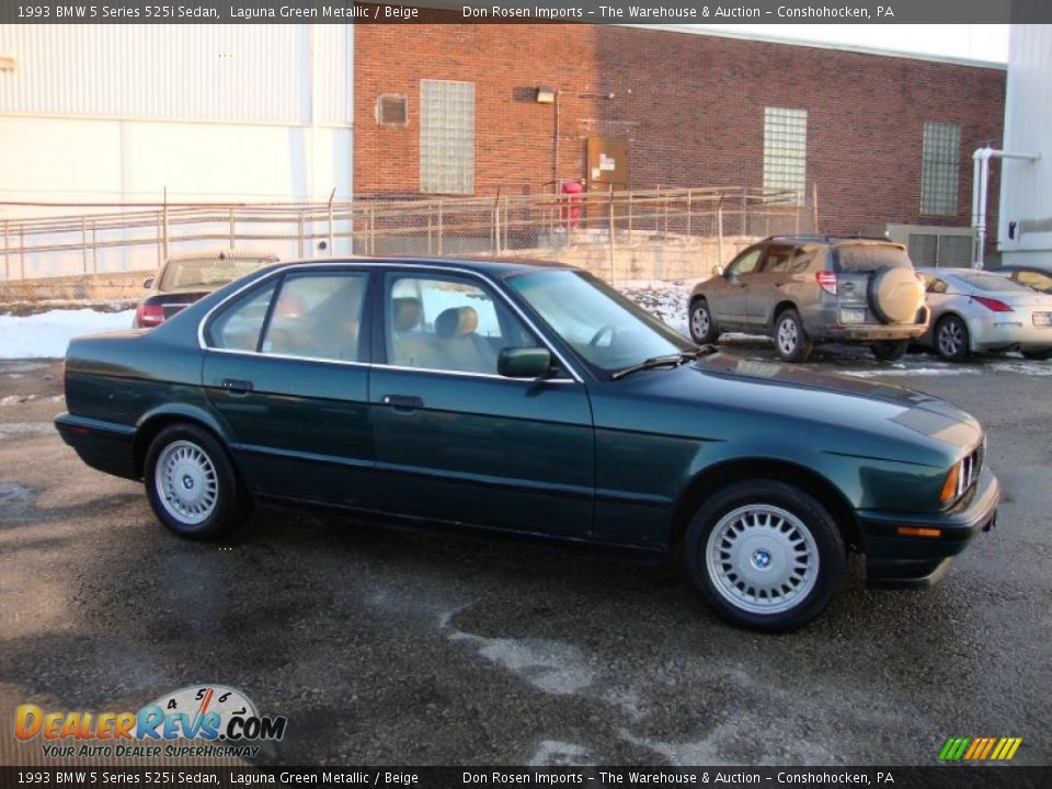 1993 BMW 5 Series 525i Sedan Laguna Green Metallic / Beige Photo 7