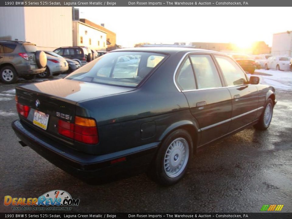 1993 BMW 5 Series 525i Sedan Laguna Green Metallic / Beige Photo #9