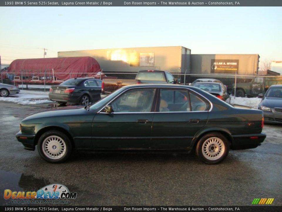 1993 BMW 5 Series 525i Sedan Laguna Green Metallic / Beige Photo #12
