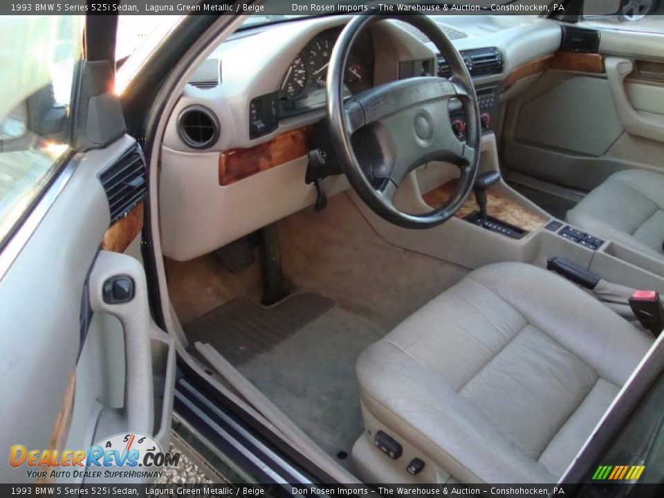 1993 BMW 5 Series 525i Sedan Laguna Green Metallic / Beige Photo #14
