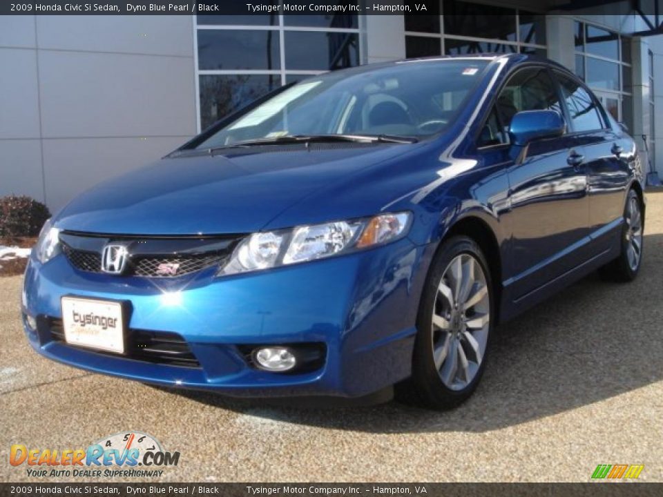 2009 Honda Civic Si Sedan Dyno Blue Pearl / Black Photo #1