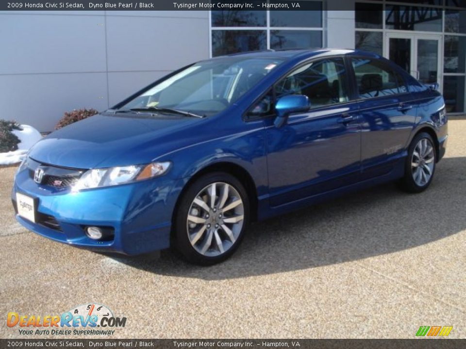 2009 Honda Civic Si Sedan Dyno Blue Pearl / Black Photo #2
