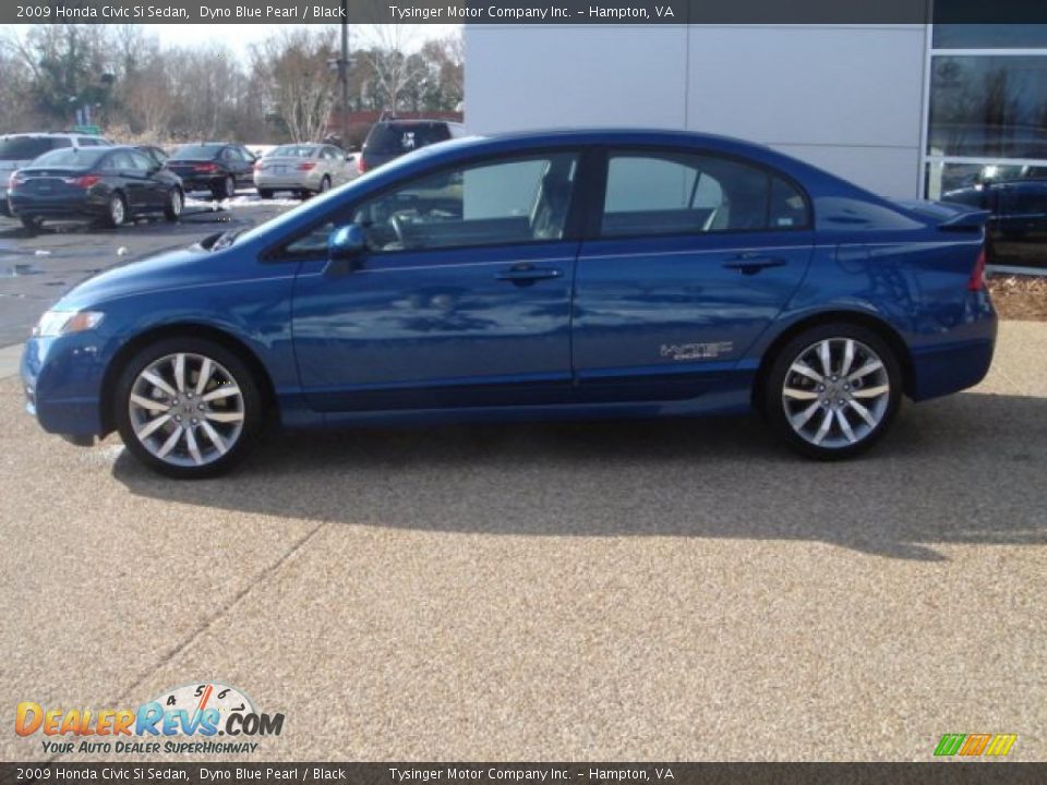 2009 Honda Civic Si Sedan Dyno Blue Pearl / Black Photo #3