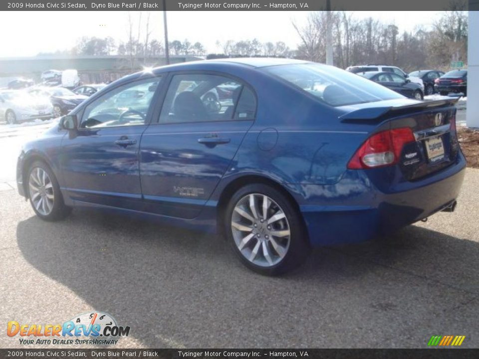 2009 Honda Civic Si Sedan Dyno Blue Pearl / Black Photo #4