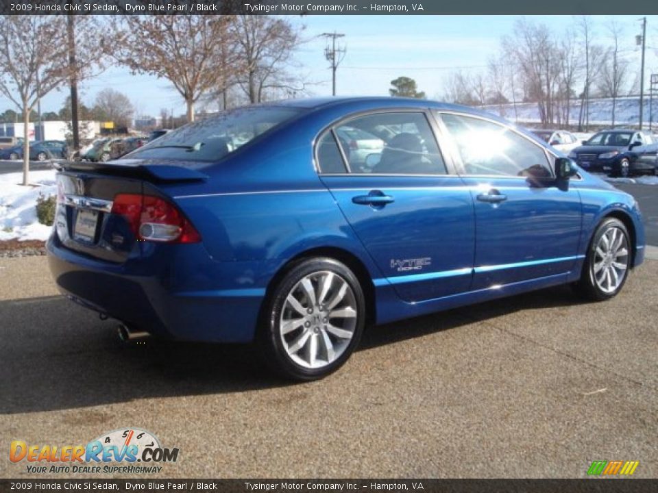 2009 Honda Civic Si Sedan Dyno Blue Pearl / Black Photo #5