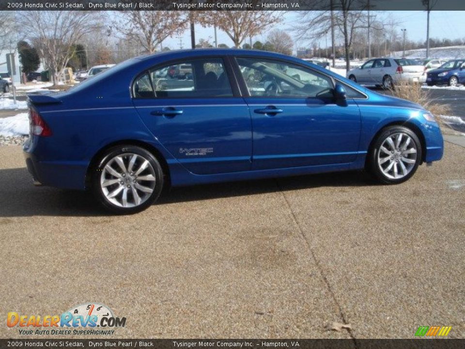 2009 Honda Civic Si Sedan Dyno Blue Pearl / Black Photo #6