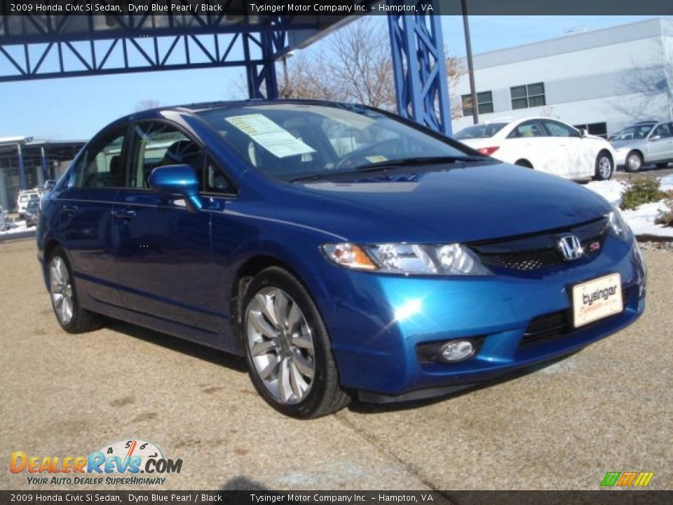 2009 Honda Civic Si Sedan Dyno Blue Pearl / Black Photo #8