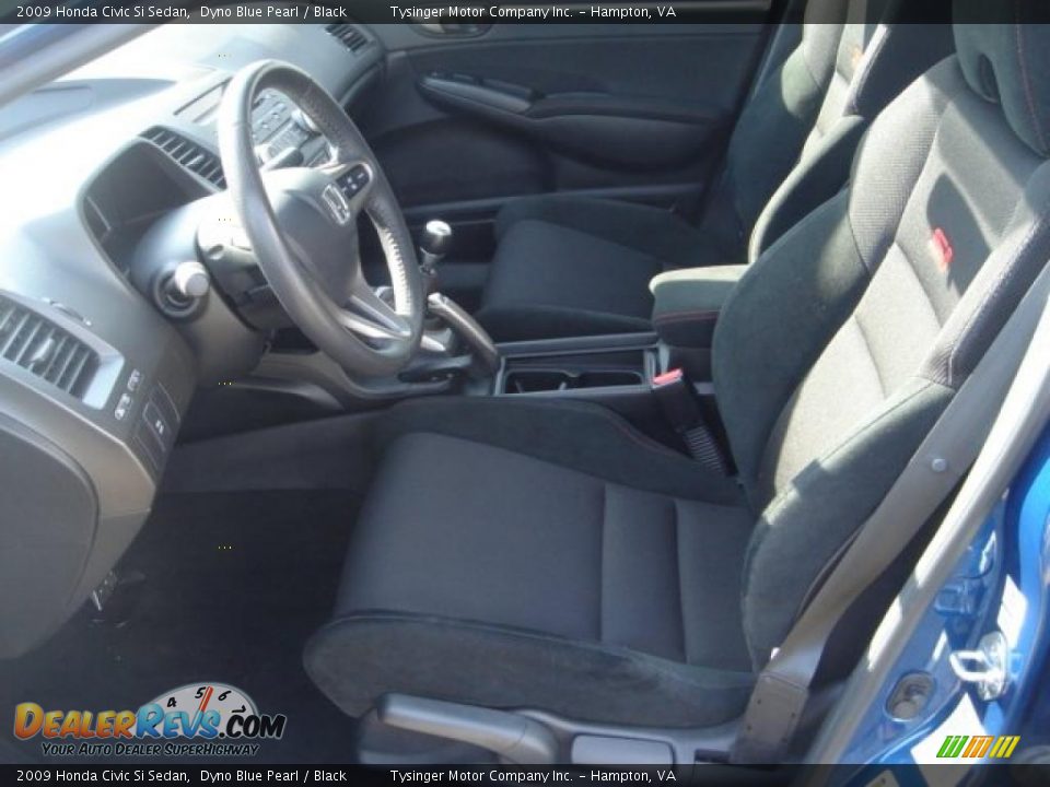 2009 Honda Civic Si Sedan Dyno Blue Pearl / Black Photo #10