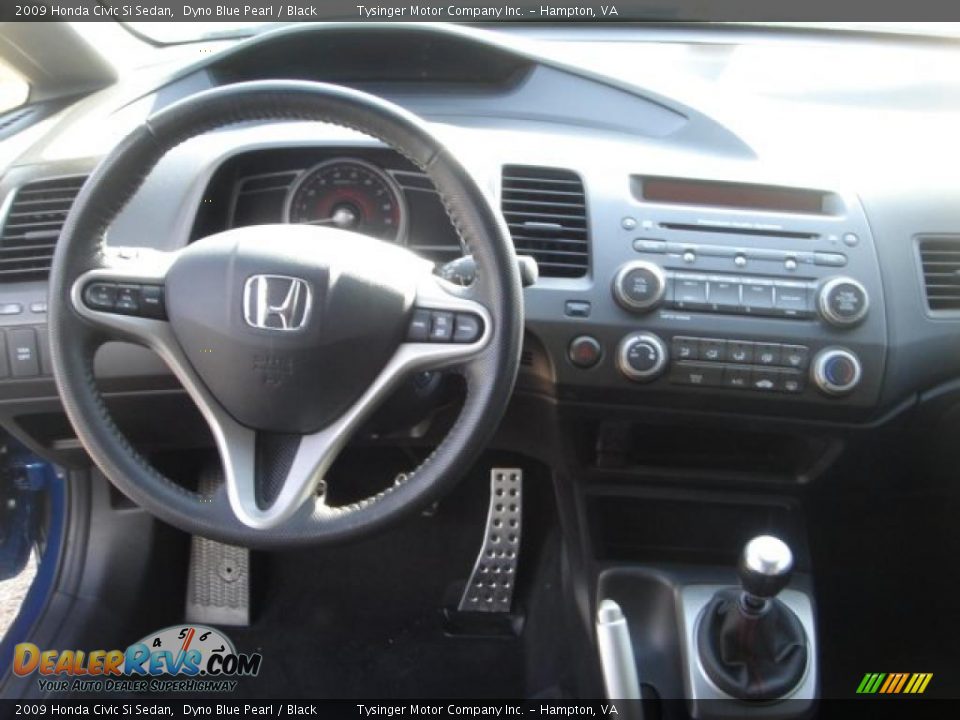 2009 Honda Civic Si Sedan Dyno Blue Pearl / Black Photo #11