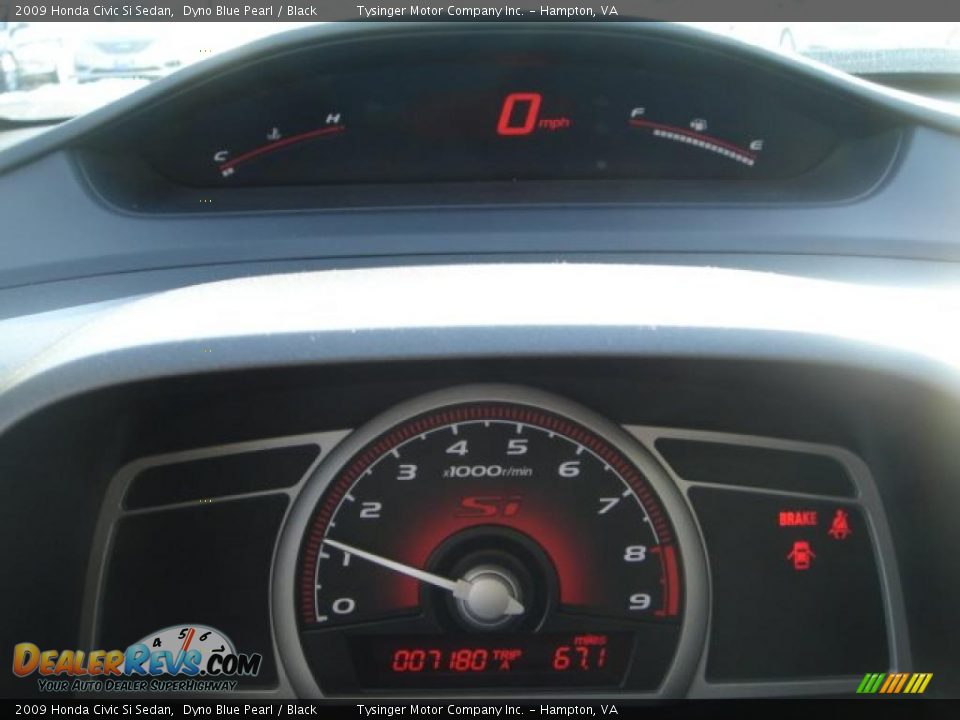 2009 Honda Civic Si Sedan Dyno Blue Pearl / Black Photo #14