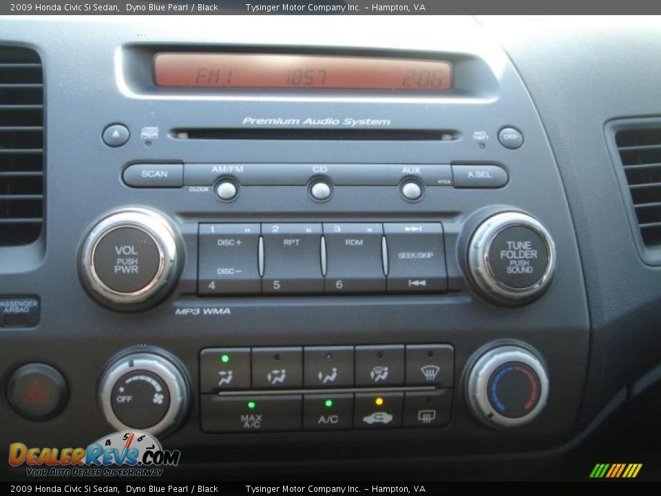 2009 Honda Civic Si Sedan Dyno Blue Pearl / Black Photo #15