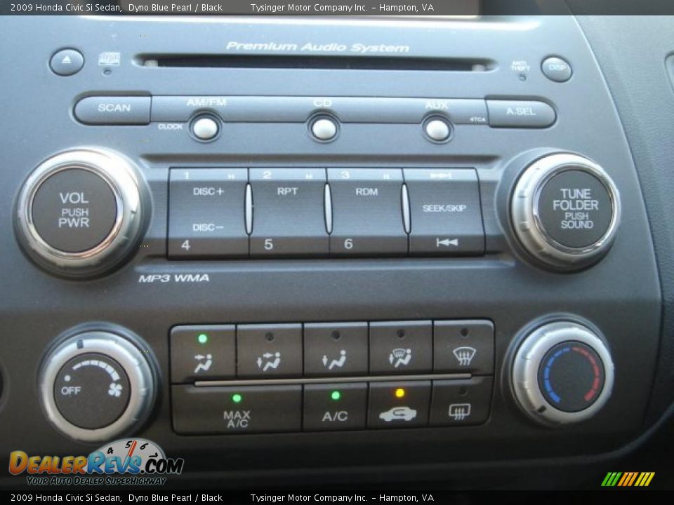 2009 Honda Civic Si Sedan Dyno Blue Pearl / Black Photo #16