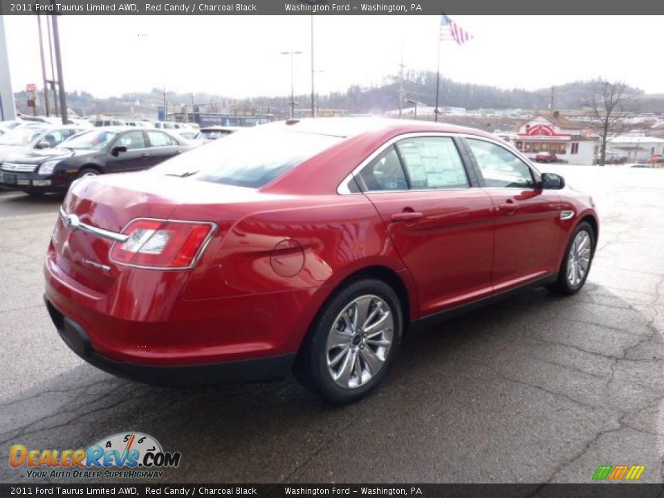 2011 Ford Taurus Limited AWD Red Candy / Charcoal Black Photo #4