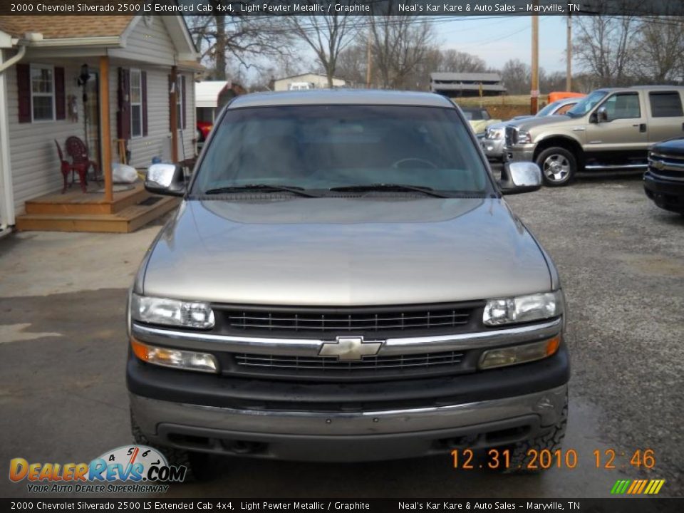 2000 Chevrolet Silverado 2500 LS Extended Cab 4x4 Light Pewter Metallic / Graphite Photo #3