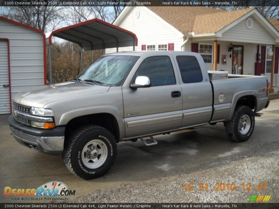 2000 Chevrolet Silverado 2500 LS Extended Cab 4x4 Light Pewter Metallic / Graphite Photo #5