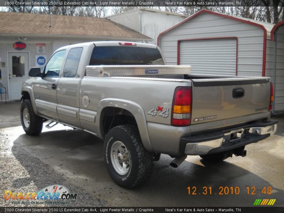 2000 Chevrolet Silverado 2500 LS Extended Cab 4x4 Light Pewter Metallic / Graphite Photo #10