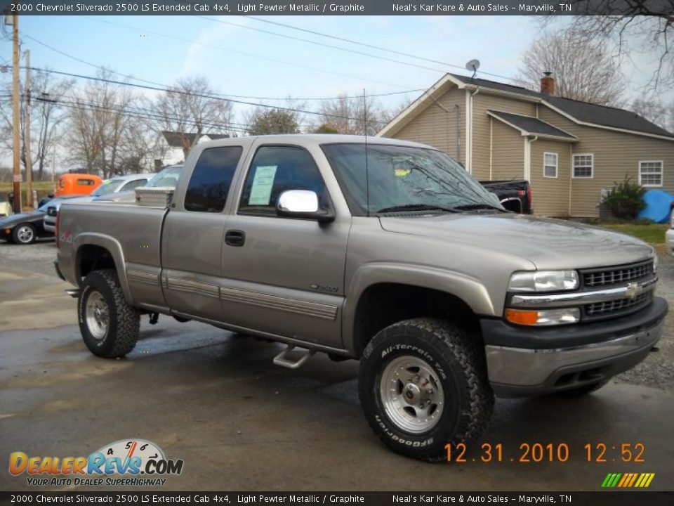 2000 Chevrolet Silverado 2500 LS Extended Cab 4x4 Light Pewter Metallic / Graphite Photo #18