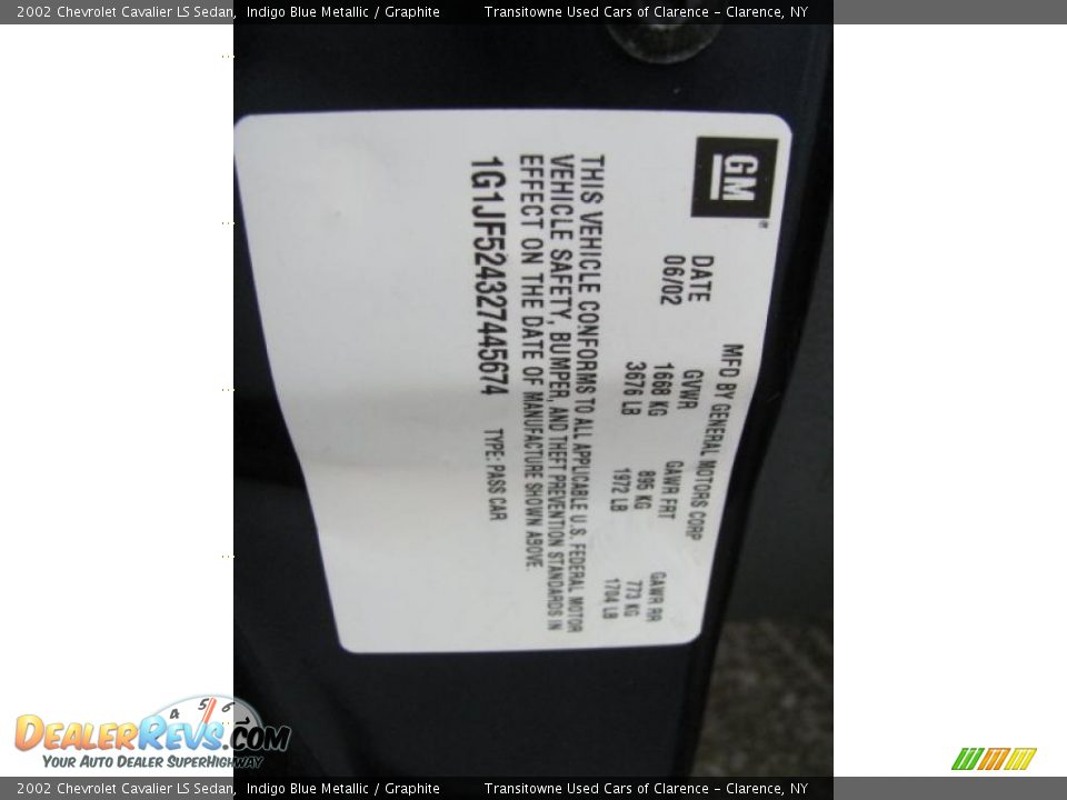 2002 Chevrolet Cavalier LS Sedan Indigo Blue Metallic / Graphite Photo #8