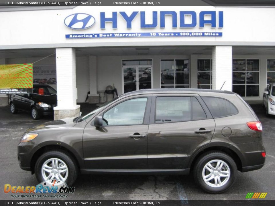 2011 Hyundai Santa Fe GLS AWD Espresso Brown / Beige Photo #1