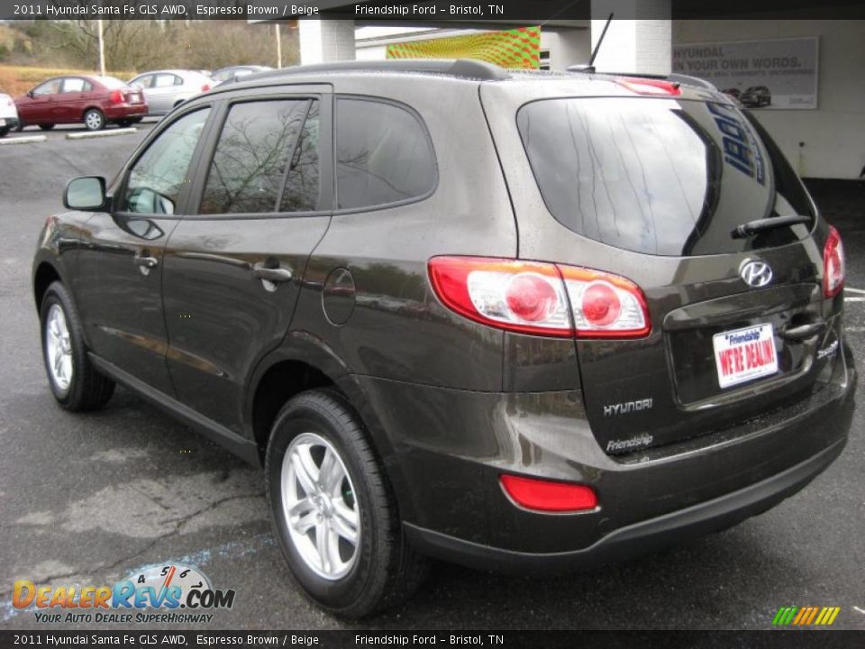 2011 Hyundai Santa Fe GLS AWD Espresso Brown / Beige Photo #8