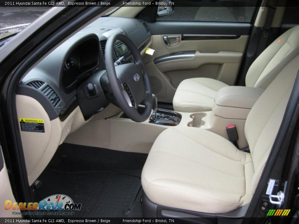 Beige Interior - 2011 Hyundai Santa Fe GLS AWD Photo #11