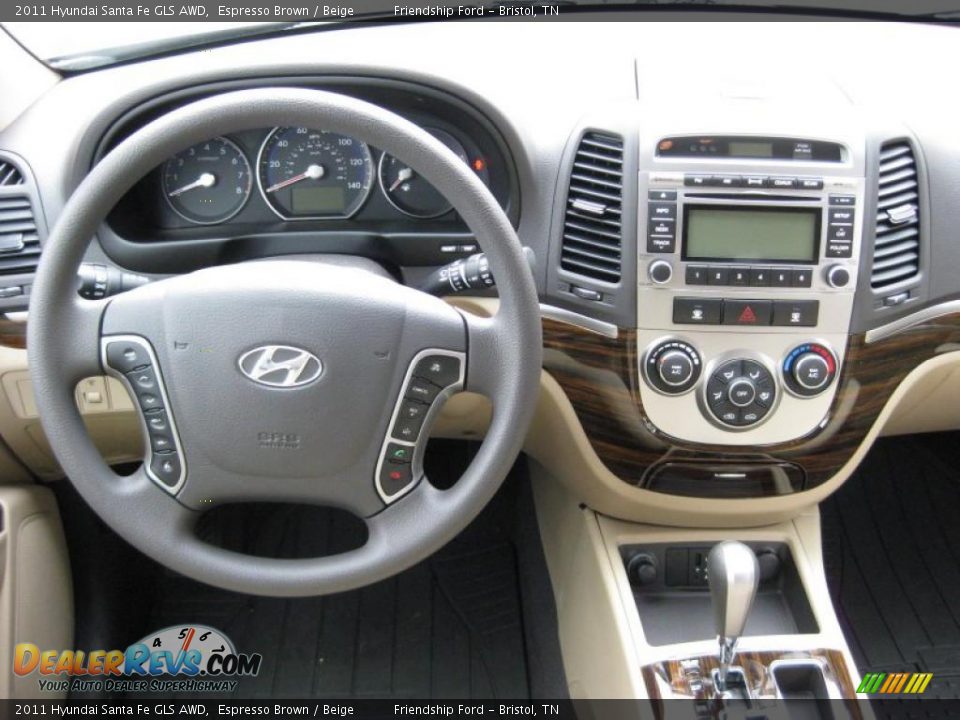 Dashboard of 2011 Hyundai Santa Fe GLS AWD Photo #23