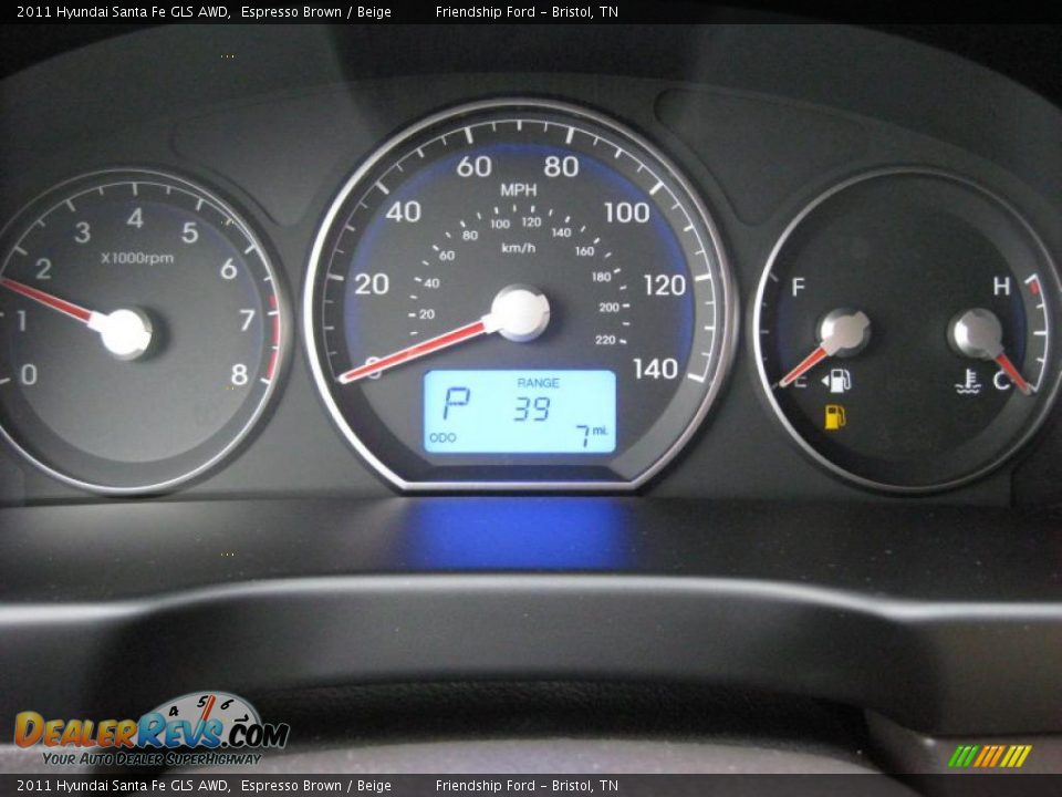 2011 Hyundai Santa Fe GLS AWD Gauges Photo #27