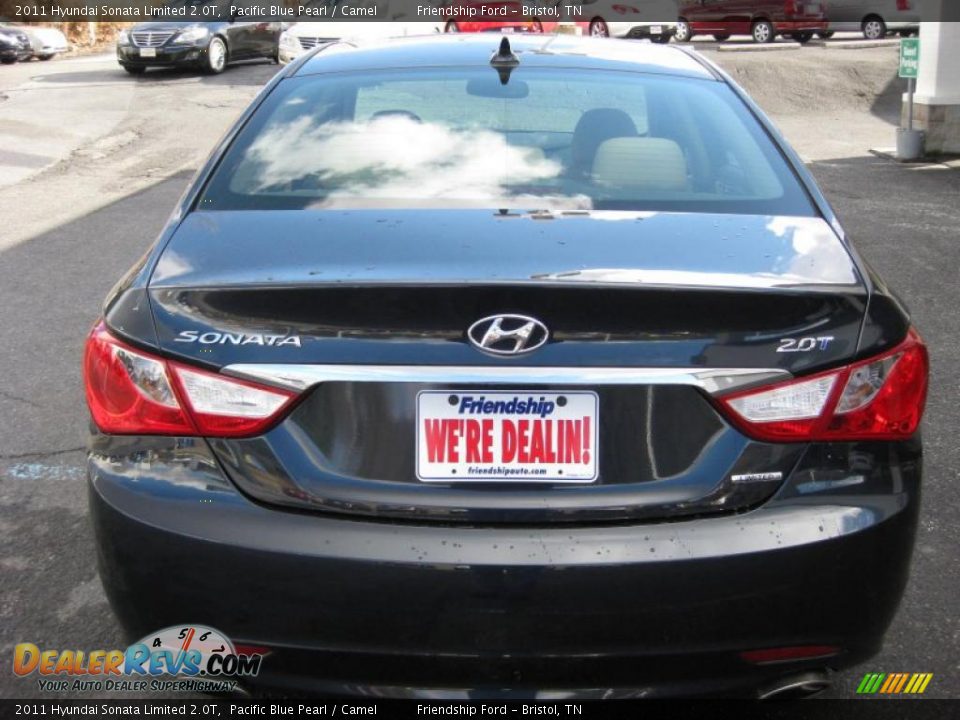 2011 Hyundai Sonata Limited 2.0T Pacific Blue Pearl / Camel Photo #7