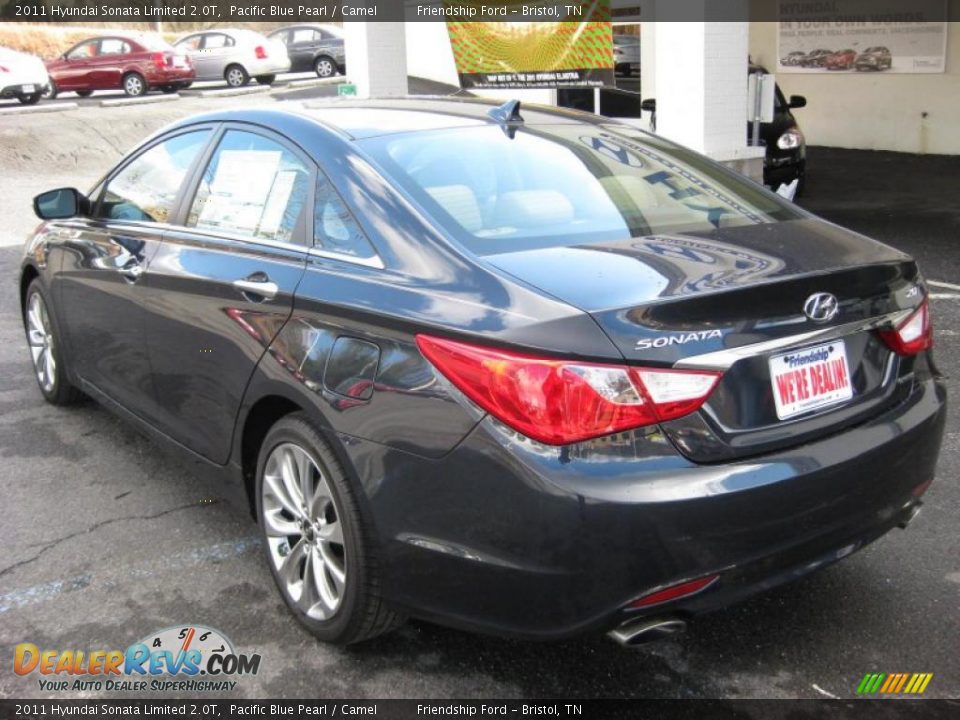 2011 Hyundai Sonata Limited 2.0T Pacific Blue Pearl / Camel Photo #8
