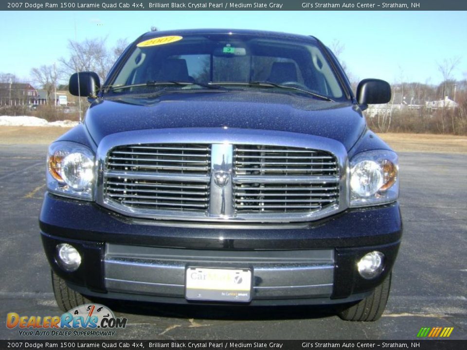 2007 Dodge Ram 1500 Laramie Quad Cab 4x4 Brilliant Black Crystal Pearl / Medium Slate Gray Photo #2