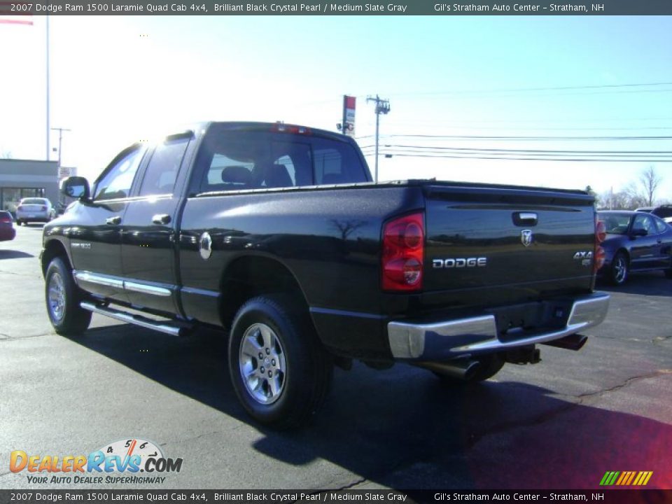 2007 Dodge Ram 1500 Laramie Quad Cab 4x4 Brilliant Black Crystal Pearl / Medium Slate Gray Photo #5