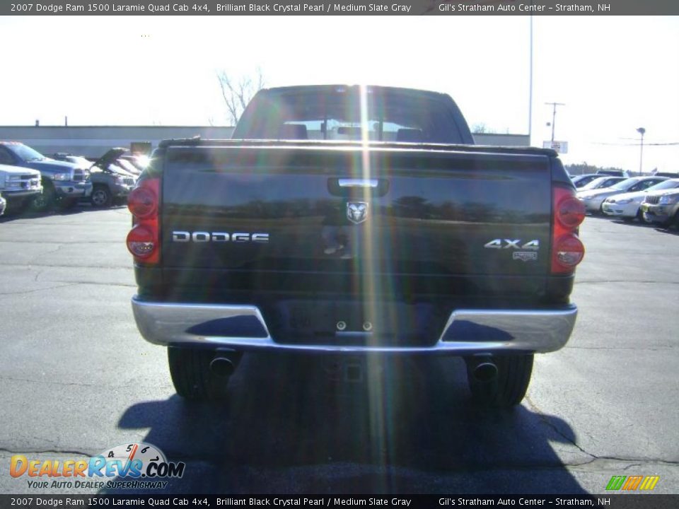 2007 Dodge Ram 1500 Laramie Quad Cab 4x4 Brilliant Black Crystal Pearl / Medium Slate Gray Photo #6