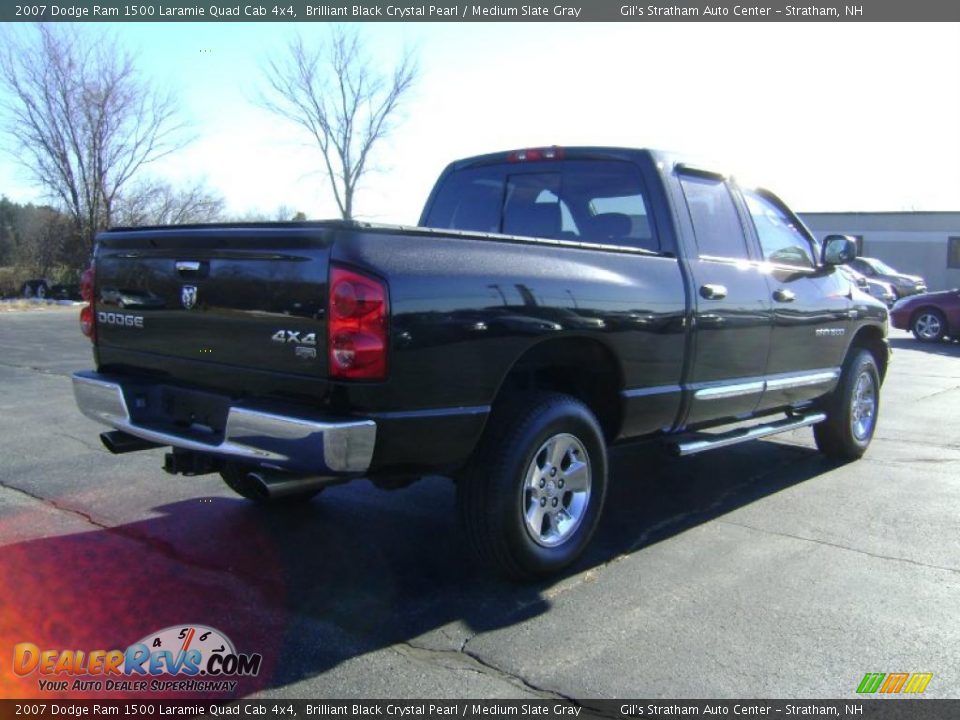 2007 Dodge Ram 1500 Laramie Quad Cab 4x4 Brilliant Black Crystal Pearl / Medium Slate Gray Photo #7